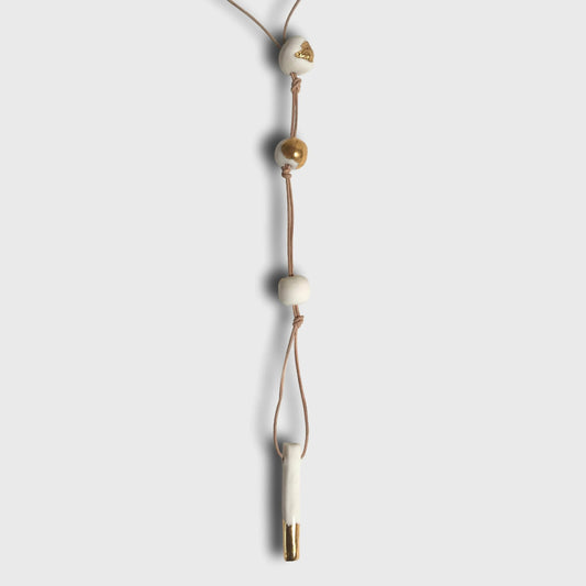 Collier gouttes d'or en porcelaine