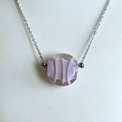 Collier - Chrysalide Poudrée - Perle en verre de Murano