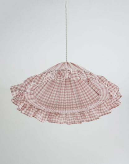 Suspension conique avec volant Emilia "petits carreaux rose"