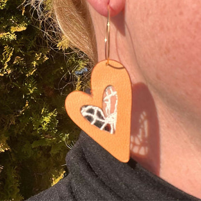 Creoles Coeur Cuir et Dentelle