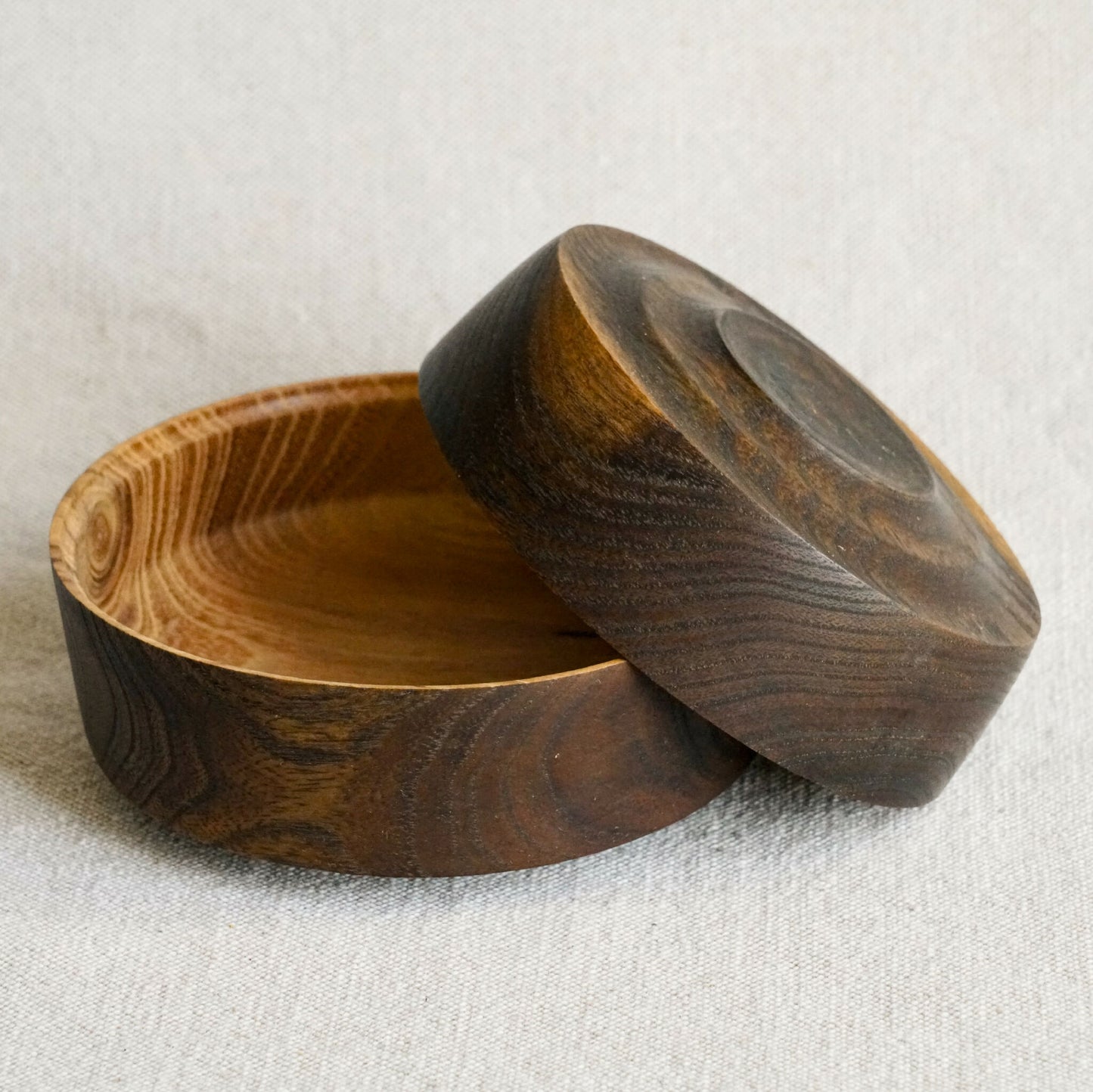 Coupelles en bois fait-main - Double cœur