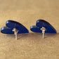 Boucles d'oreilles coeur bleu