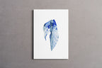 Affiche encadrée Bégonia bleu aquarelle à points blancs, format A3