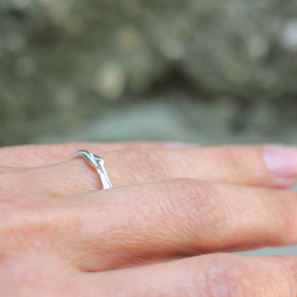 Alliance maä en argent massif 925, modèle Nid, inspiration de la nature