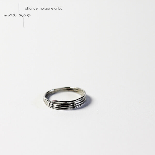 alliance maä en or blanc 18 carats recyclé, modèle morgane, fil enroulé, bague écologique, mariage éthique