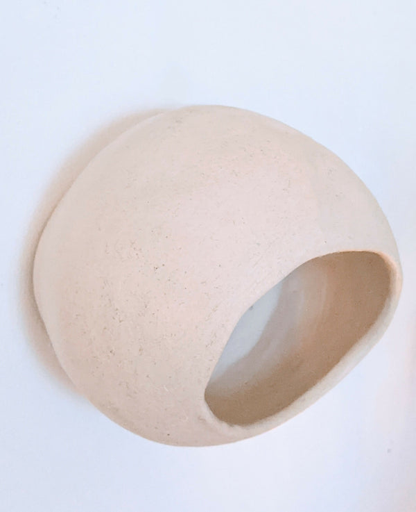 Applique bulle à fond plat beige, ouverture ovale sur le côté, pour mur ou plafond