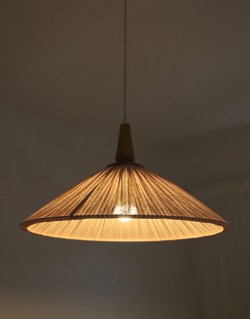 Suspension ELEONORE 60 cm, lin et coton rayé terra