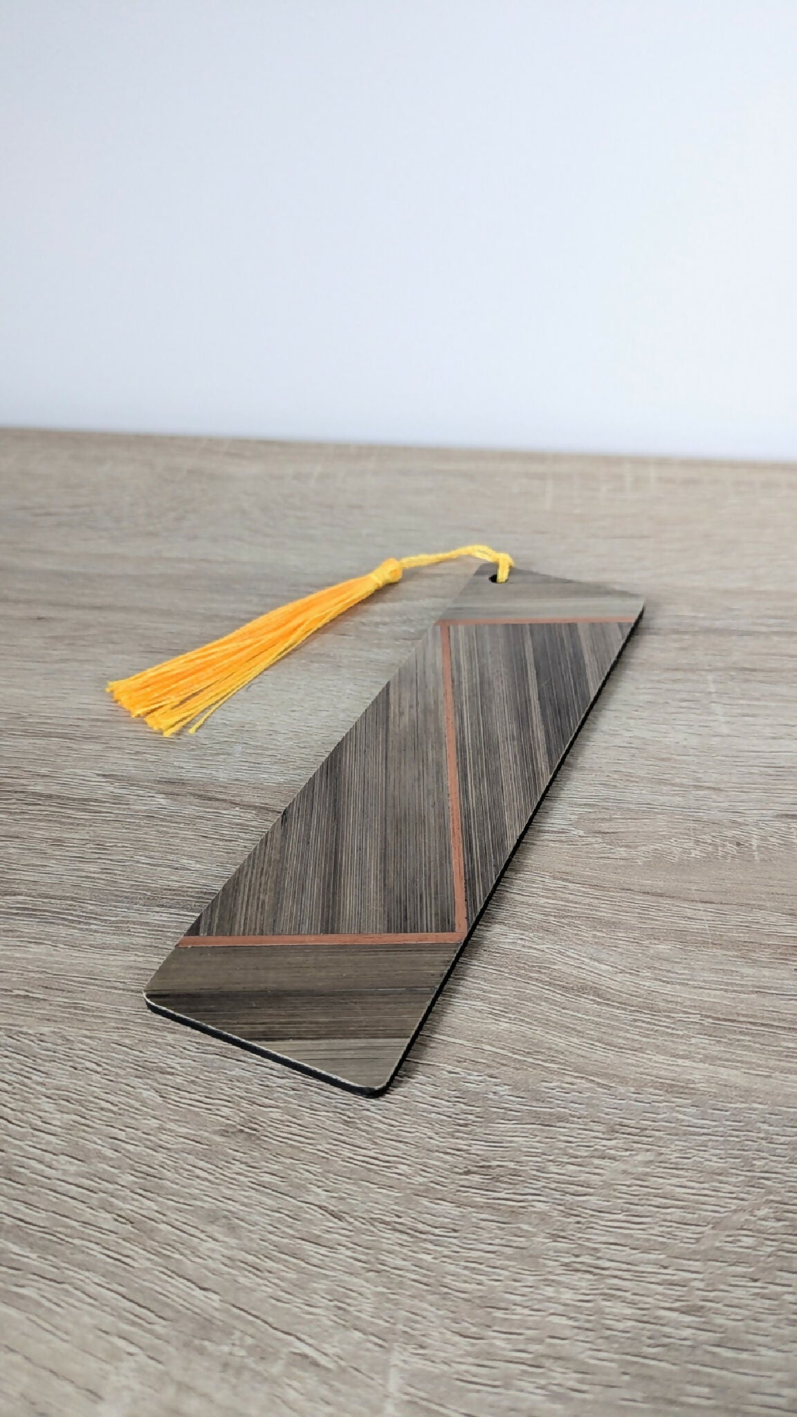 Marque-pages avec marqueterie de paille Marron/Jaune/Cuivre