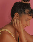 Bague bijou d’oreille en argent, motif double ouvert en X