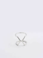 Bague bijou d’oreille en argent, motif double en forme de nœud