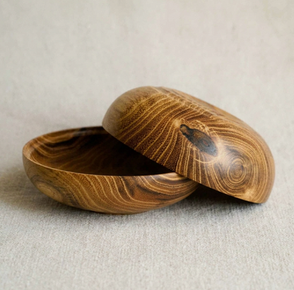 Coupelles en bois fait-main - Double cœur