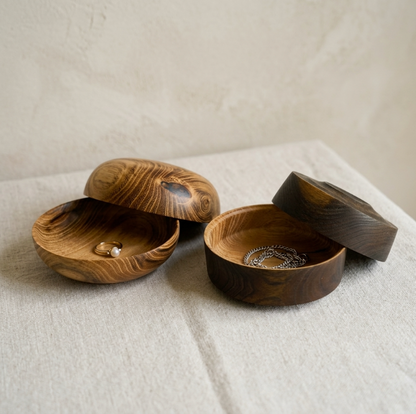 Coupelles en bois fait-main - Double cœur