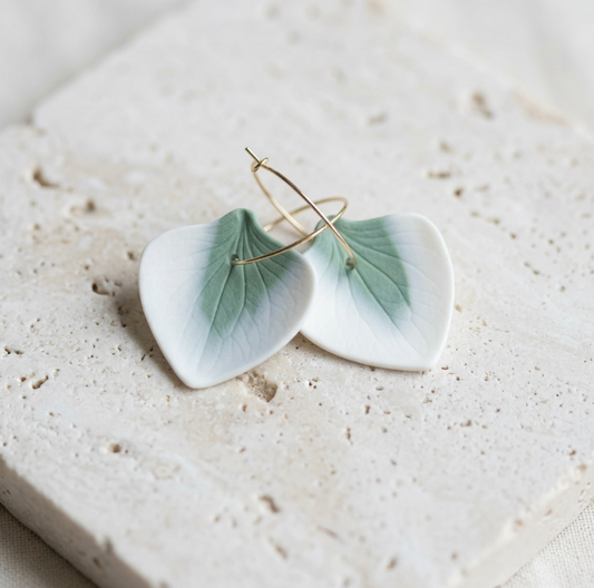 Boucles d'oreille créoles en porcelaine Marie Courtillat