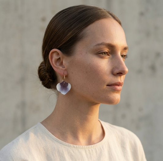 Boucles d'oreille créoles en porcelaine Marie Courtillat