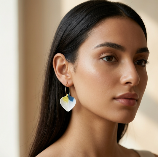 Boucles d'oreille créoles en porcelaine colorée Marie Courtillat