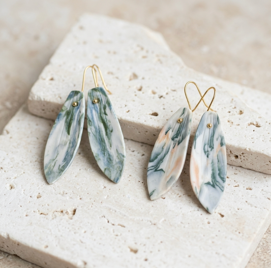 Boucles d'oreille en porcelaine colorée Marie Courtillat