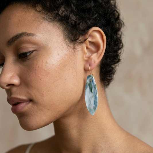 Boucles d'oreille en porcelaine colorée Marie Courtillat