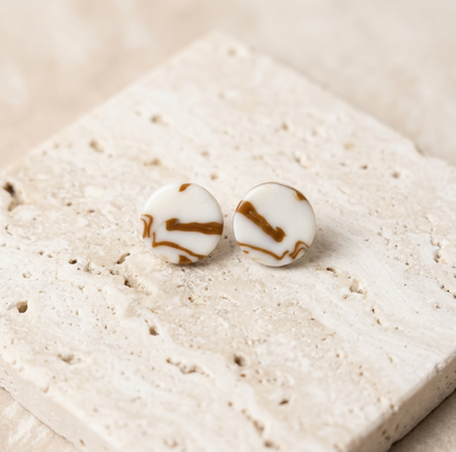 Clous d'oreille en porcelaine collection Marble uno pour femme