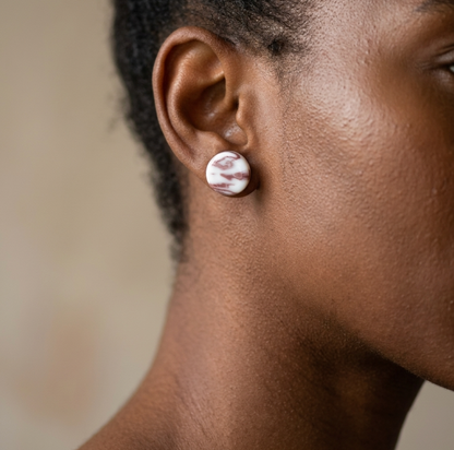 Clous d'oreille en porcelaine collection Marble uno pour femme