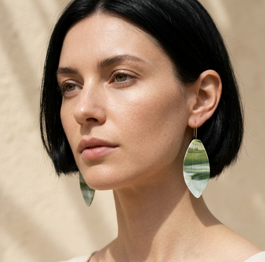 Boucles d'oreille en porcelaine colorée Marie Courtillat