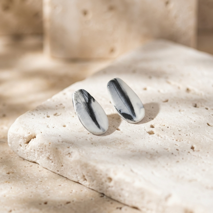 Dahlia collection porcelain stud earrings for women