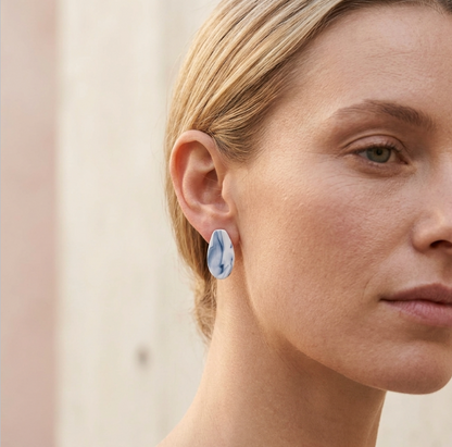 Dahlia collection porcelain stud earrings for women
