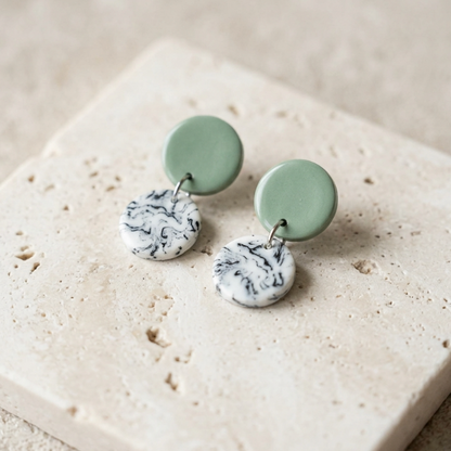Contrast S collection porcelain earrings for women