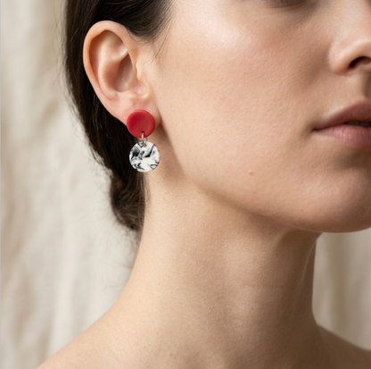 Contrast S collection porcelain earrings for women