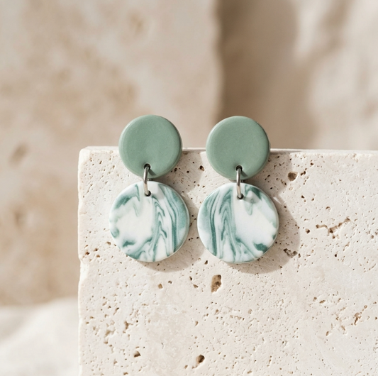 Contrast M collection porcelain earrings for women