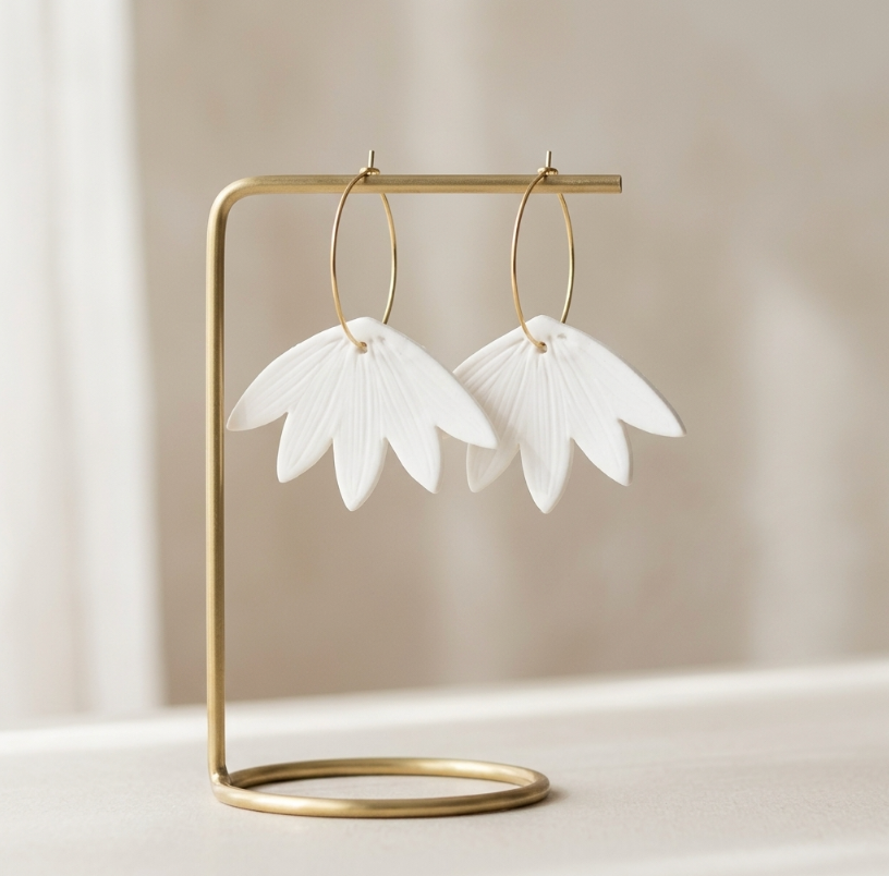 Marie Courtillat porcelain hoop earrings