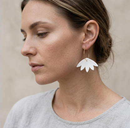 Marie Courtillat porcelain hoop earrings