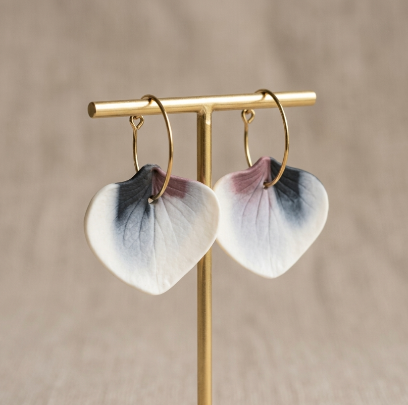 Porcelain hoop earrings