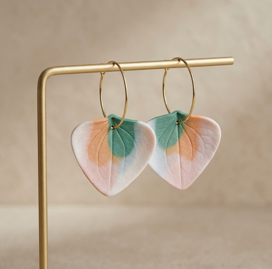 Marie Courtillat porcelain hoop earrings