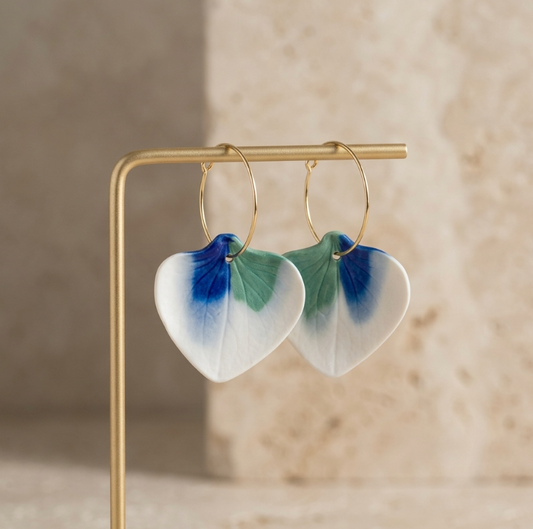 Marie Courtillat porcelain hoop earrings