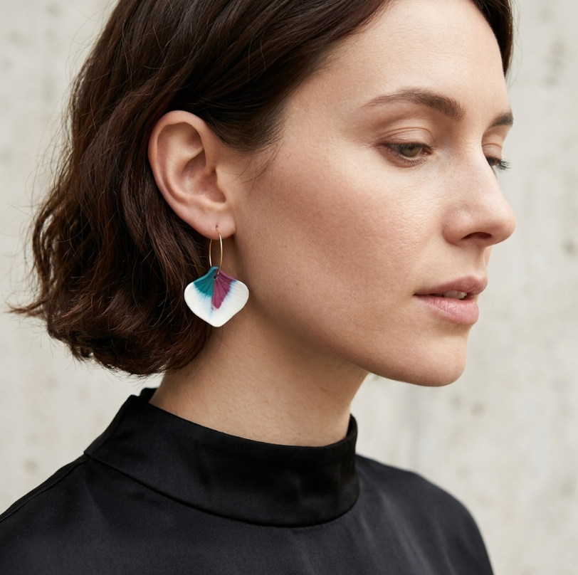 Marie Courtillat porcelain hoop earrings