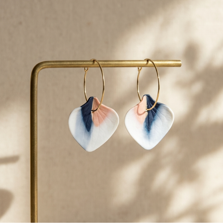 Marie Courtillat porcelain hoop earrings