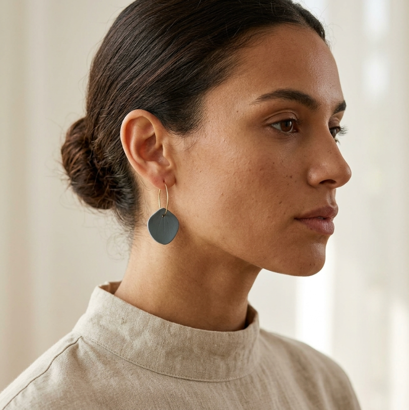 Plain Hortensia collection hoop earrings for women