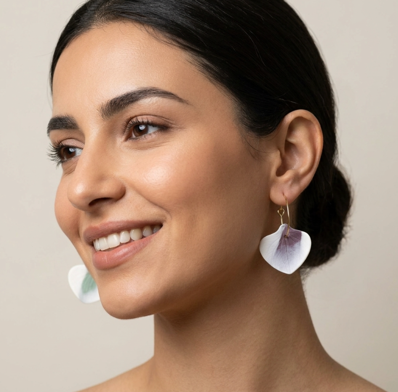 Marie Courtillat porcelain hoop earrings