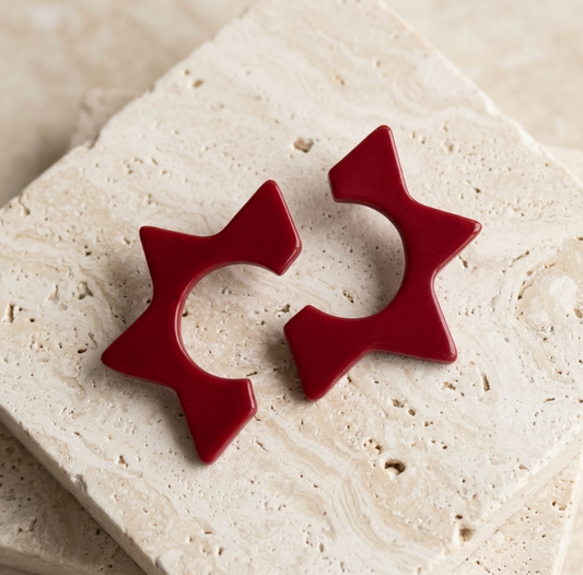 Clous d'oreille Etoile en porcelaine