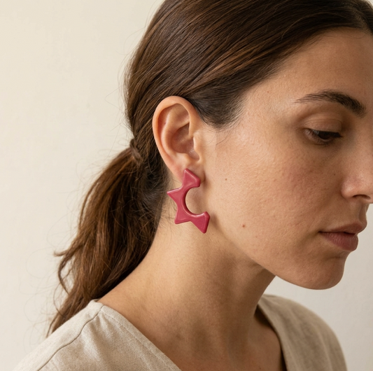 Clous d'oreille Etoile en porcelaine