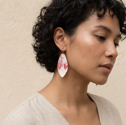 Boucles d'oreille en porcelaine colorée Marie Courtillat