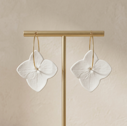Créoles en porcelaine blanche