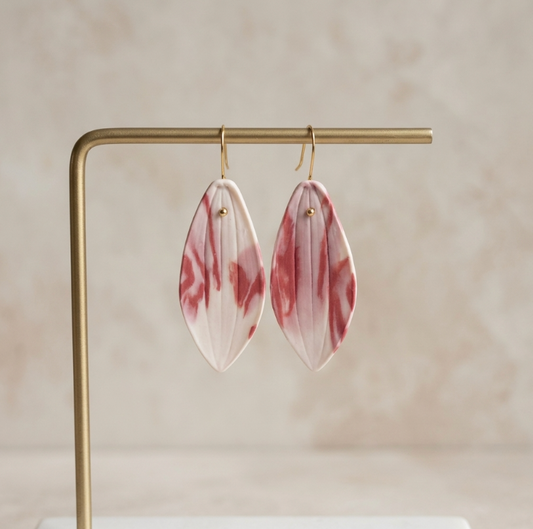 Boucles d'oreille en porcelaine colorée Marie Courtillat