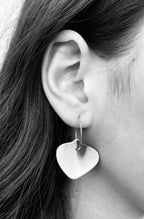 Boucles d’oreille créoles en porcelaine, pendentifs bleu clair et prune en forme de goutte