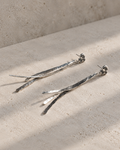 Boucles d'oreilles pendantes en argent massif avec pampille