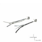 Boucles d'oreilles pendantes en argent massif avec pampille