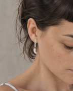 Bar and wave charm earrings, in recycled sterling silver
