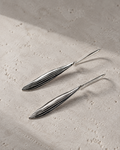 Boucles d'oreilles pendantes feuille d'olivier en argent massif recyclé