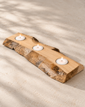 Candlestick / Rustic solid beechwood candle holder