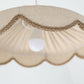 Suspension "Cosette" en Tissu Uni Beige Classic - Abat-jour Festonné Style Vintage Made in France